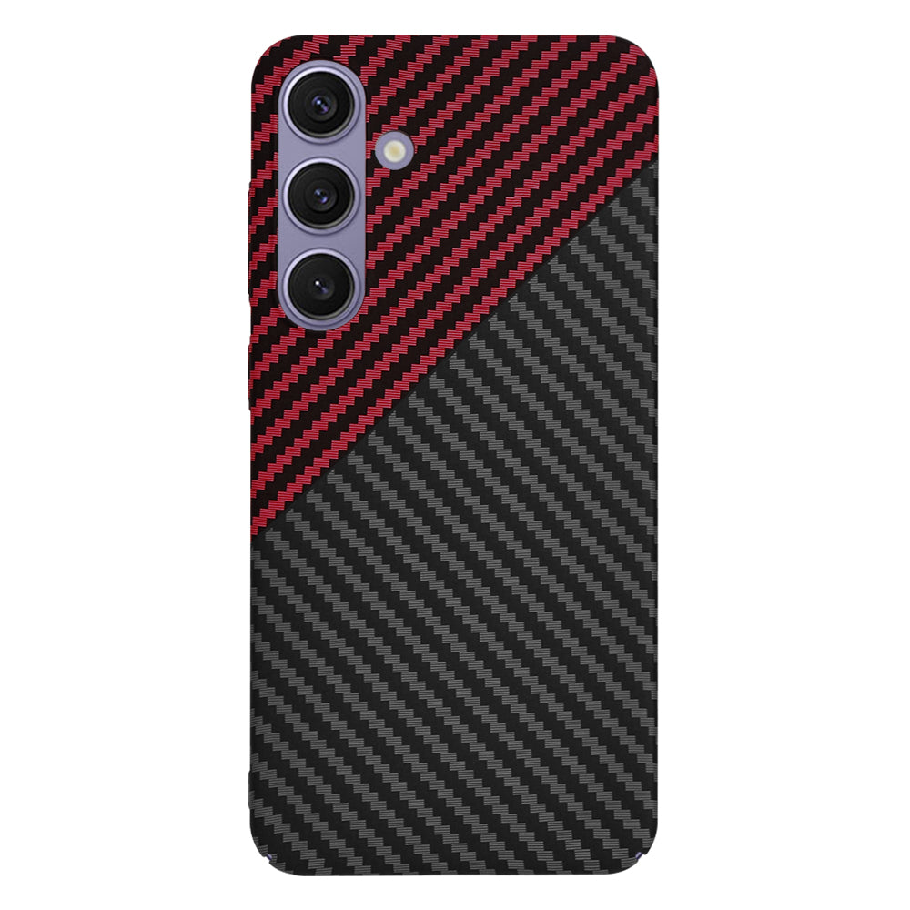 Deksel for Samsung Galaxy S24+ S926, Techsuit, Carbonite FiberShell, Svart Rød
