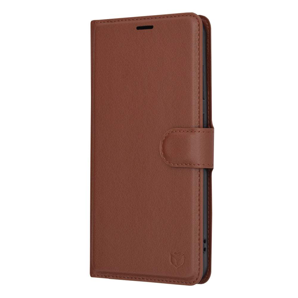 Deksel for Samsung Galaxy S24+ S926, Techsuit, Leather Folio, Brun