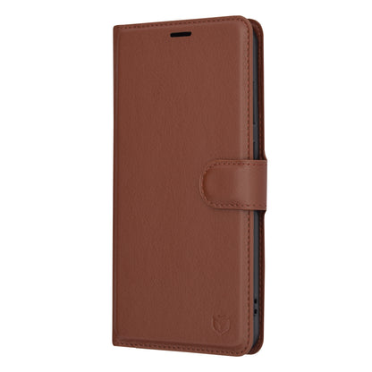 Deksel for Samsung Galaxy S24+ S926, Techsuit, Leather Folio, Brun