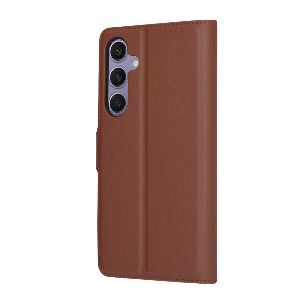 Deksel for Samsung Galaxy S24+ S926, Techsuit, Leather Folio, Brun