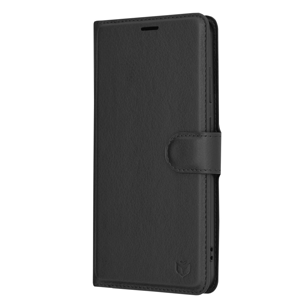 Deksel for Samsung Galaxy S24+ S926, Techsuit, Leather Folio, Svart