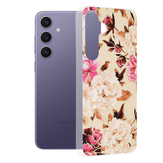 Deksel til Samsung Galaxy S24+ S926, Techsuit, Marble, Beige