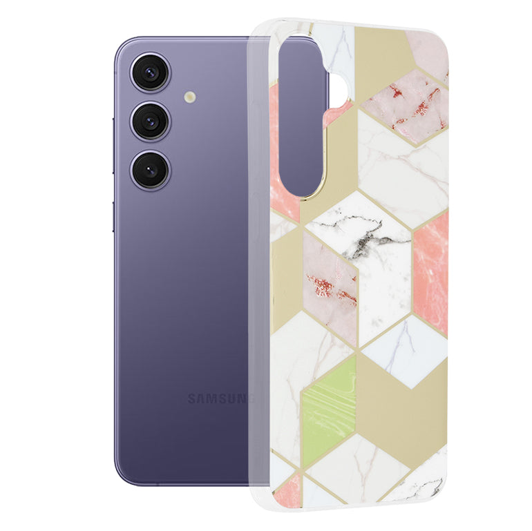 Deksel til Samsung Galaxy S24+ S926, Techsuit, Marble, Lilla