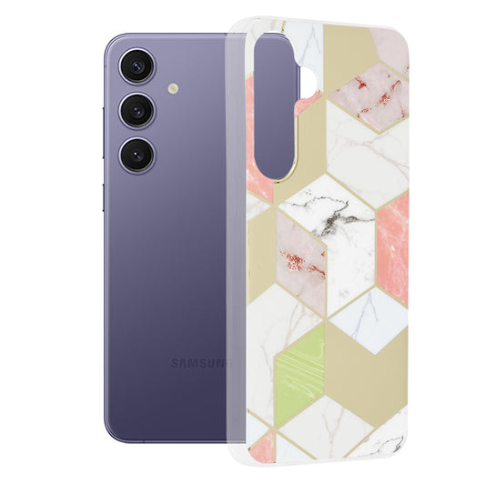 Deksel til Samsung Galaxy S24+ S926, Techsuit, Marble, Lilla