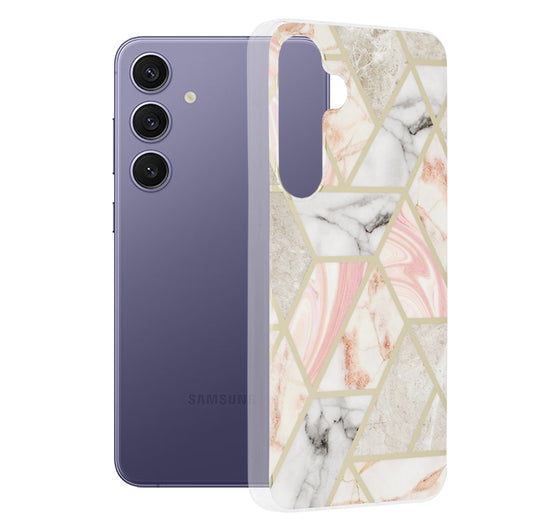 Deksel til Samsung Galaxy S24+ S926, Techsuit, Marble, Rosa