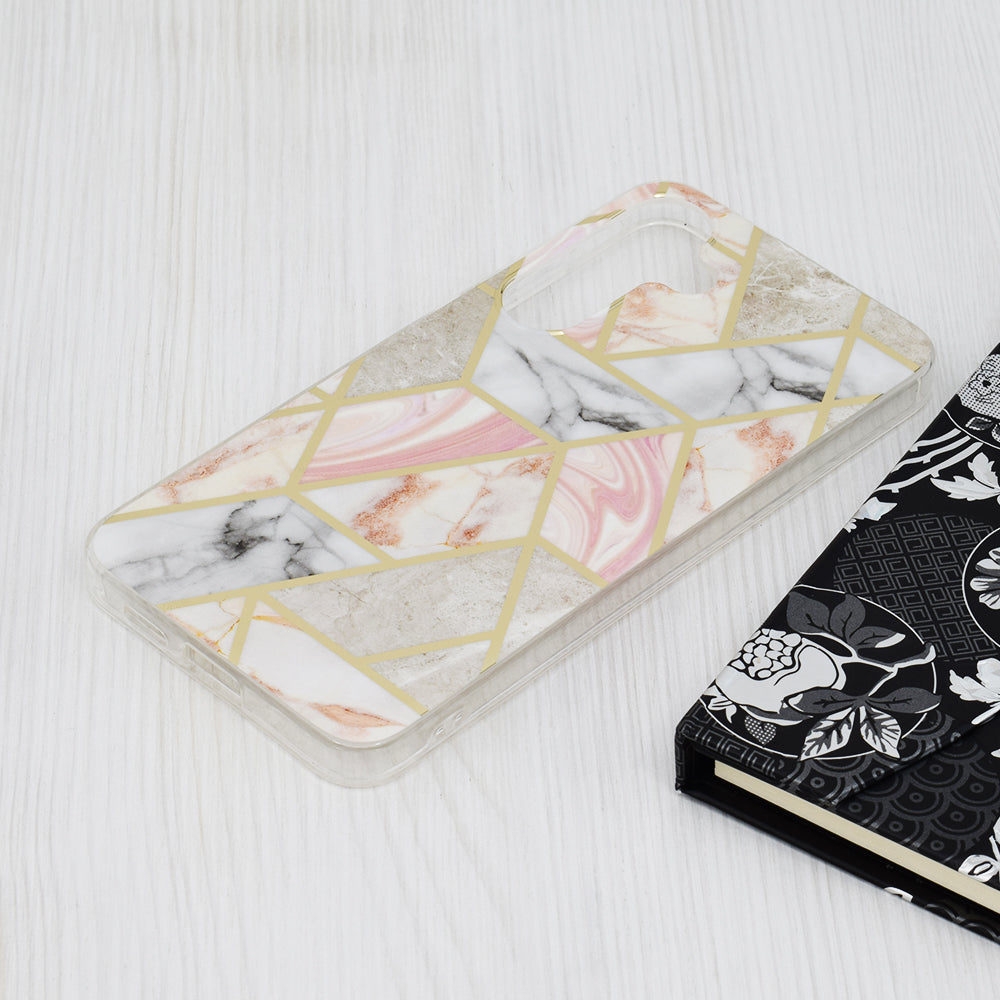 Deksel til Samsung Galaxy S24+ S926, Techsuit, Marble, Rosa