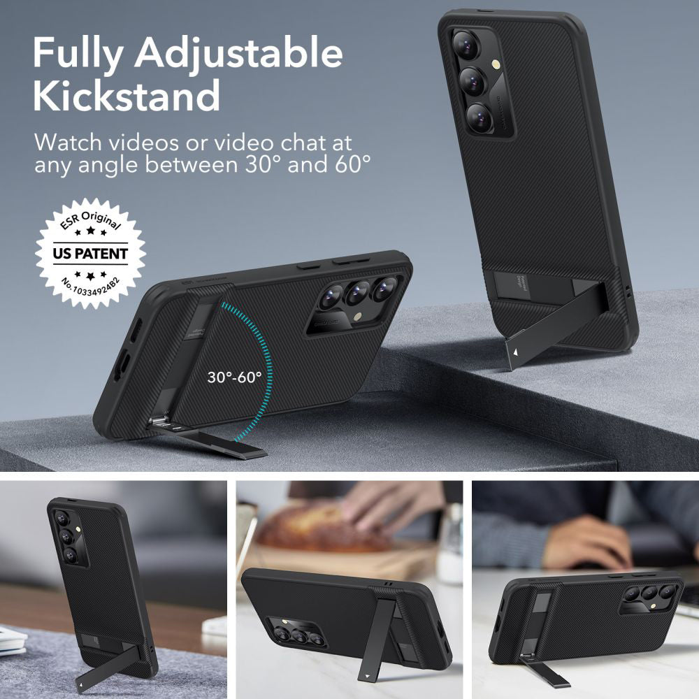 Deksel for Samsung Galaxy S24 S921, ESR, Air Shield Boost Kickstand, Svart