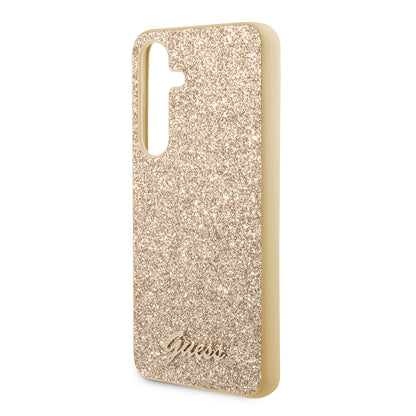 Deksel for Samsung Galaxy S24 S921, Guess, Glitter Script, Gull