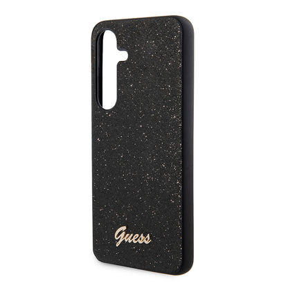 Deksel for Samsung Galaxy S24 S921, Guess, Glitter Script, Svart