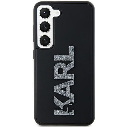 Deksel for Samsung Galaxy S24 S921, Karl Lagerfeld, 3D Rubber Glitter Logo, Svart