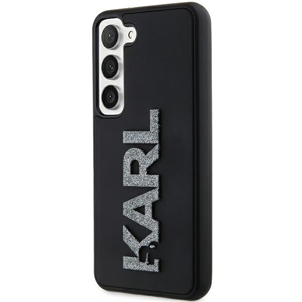 Deksel for Samsung Galaxy S24 S921, Karl Lagerfeld, 3D Rubber Glitter Logo, Svart