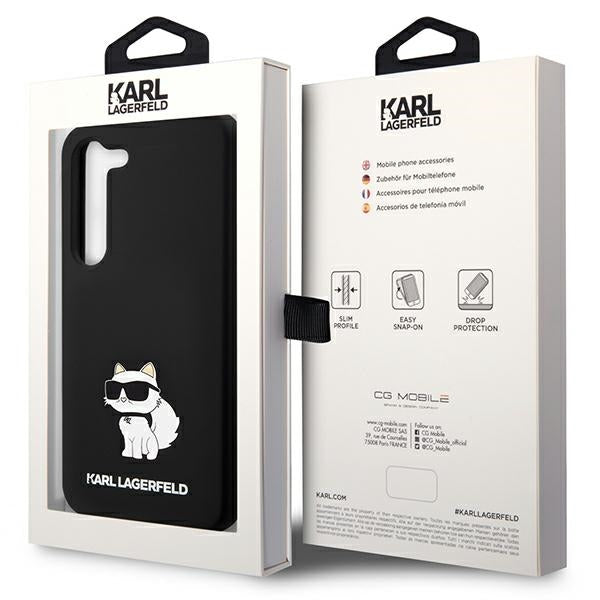 Deksel for Samsung Galaxy S24 S921, Karl Lagerfeld, Silicone Choupette NFT, Svart
