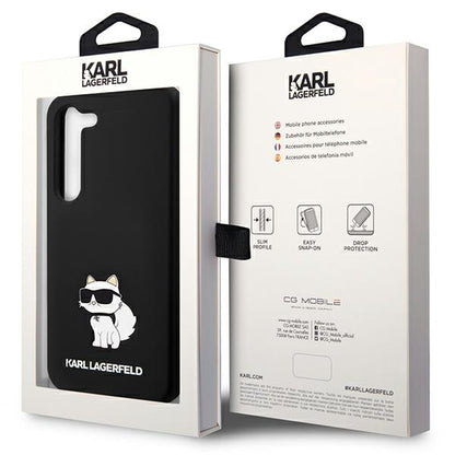 Deksel for Samsung Galaxy S24 S921, Karl Lagerfeld, Silicone Choupette NFT, Svart
