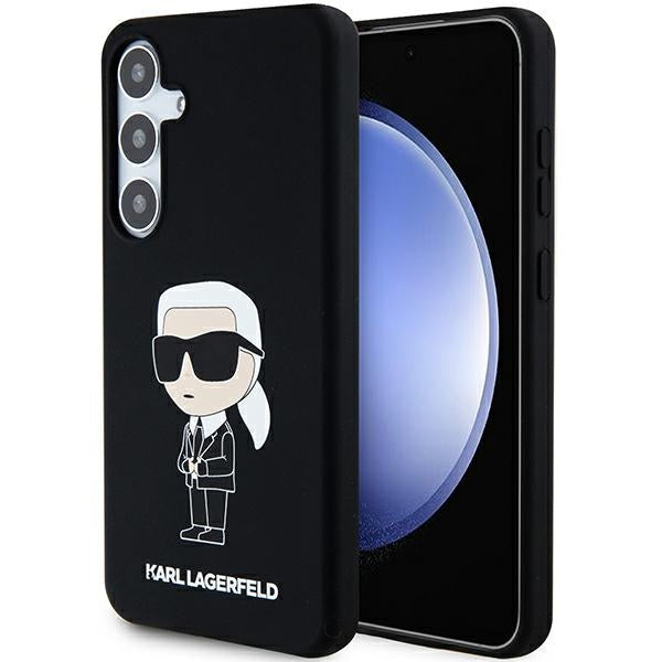 Deksel for Samsung Galaxy S24 S921, Karl Lagerfeld, Silicone Ikonik NFT, Svart