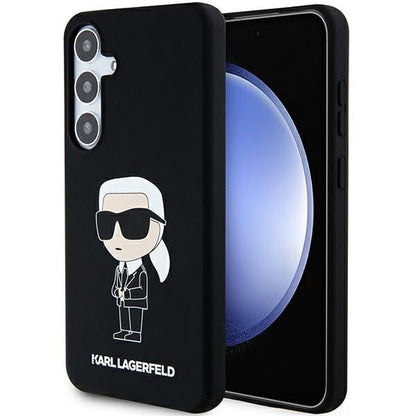 Deksel for Samsung Galaxy S24 S921, Karl Lagerfeld, Silicone Ikonik NFT, Svart