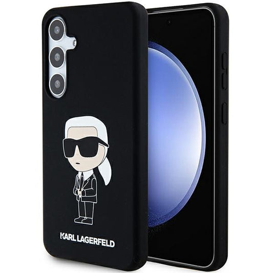 Deksel for Samsung Galaxy S24 S921, Karl Lagerfeld, Silicone Ikonik NFT, Svart