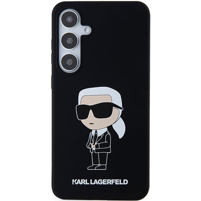 Deksel for Samsung Galaxy S24 S921, Karl Lagerfeld, Silicone Ikonik NFT, Svart