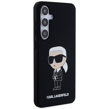 Deksel for Samsung Galaxy S24 S921, Karl Lagerfeld, Silicone Ikonik NFT, Svart
