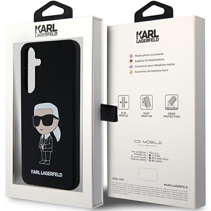 Deksel for Samsung Galaxy S24 S921, Karl Lagerfeld, Silicone Ikonik NFT, Svart