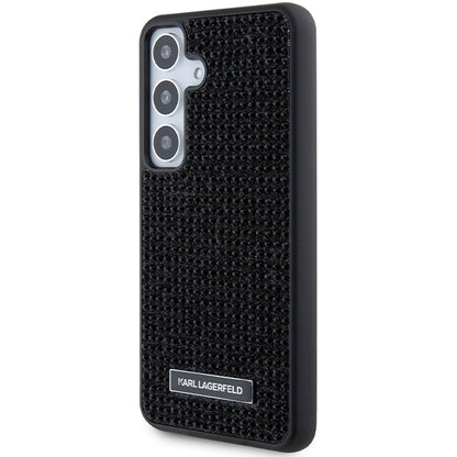 Deksel for Samsung Galaxy S24 S921, Karl Lagerfeld, Rhinestone Metal Plate, Svart