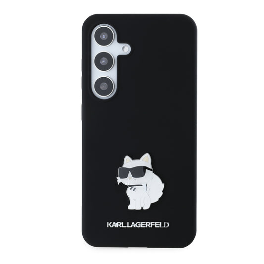 Deksel for Samsung Galaxy S24 S921, Karl Lagerfeld, Silicone Choupette, Svart