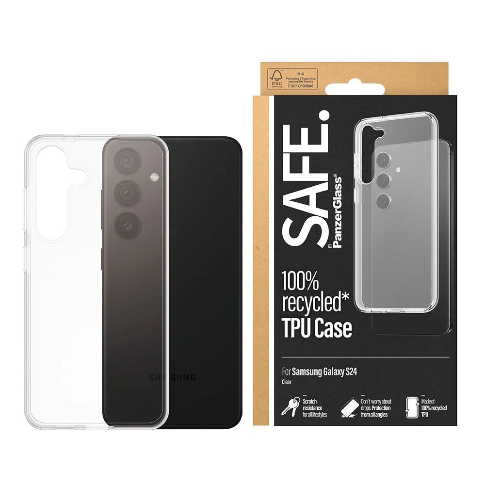 Deksel for Samsung Galaxy S24 S921, PanzerGlass, Safe., Gjennomsiktig