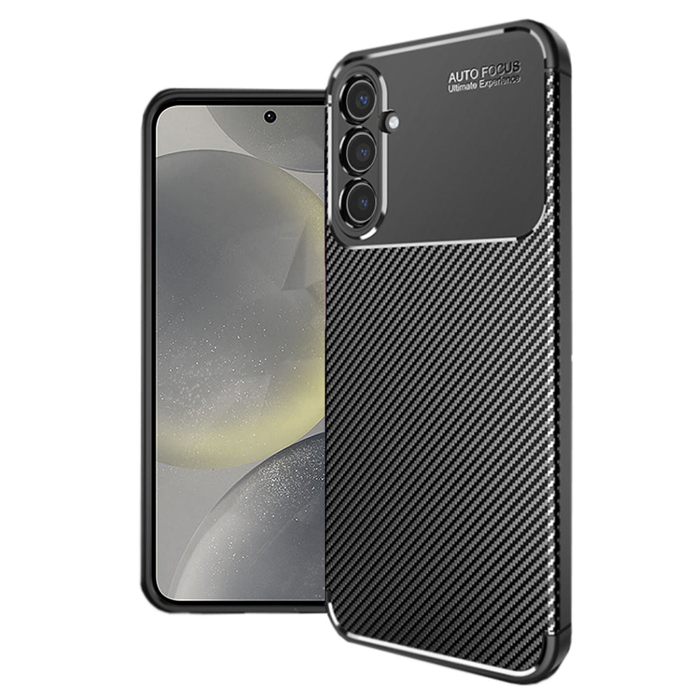Deksel for Samsung Galaxy S24 S921, Techsuit, CarbonFiber, Svart