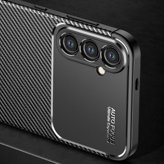 Deksel for Samsung Galaxy S24 S921, Techsuit, CarbonFiber, Svart