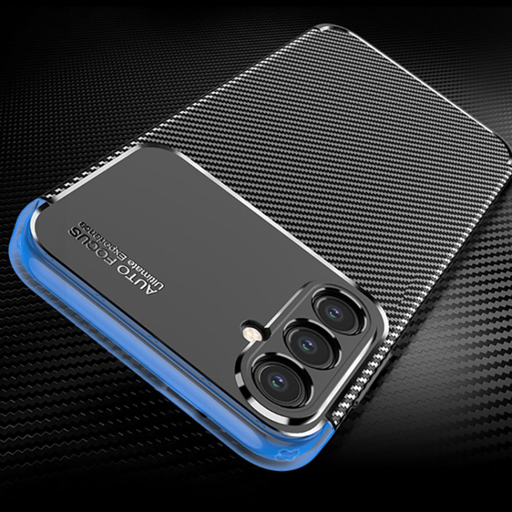 Deksel for Samsung Galaxy S24 S921, Techsuit, CarbonFiber, Svart