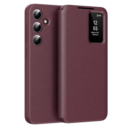 Deksel til Samsung Galaxy S24 S921, Techsuit, SmartView, Rød
