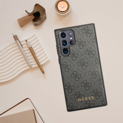 Deksel for Samsung Galaxy S24 Ultra S928, Guess, 4G Metal Gold Logo, Brun