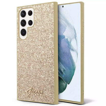 Deksel for Samsung Galaxy S24 Ultra S928, Guess, Glitter Script, Gull