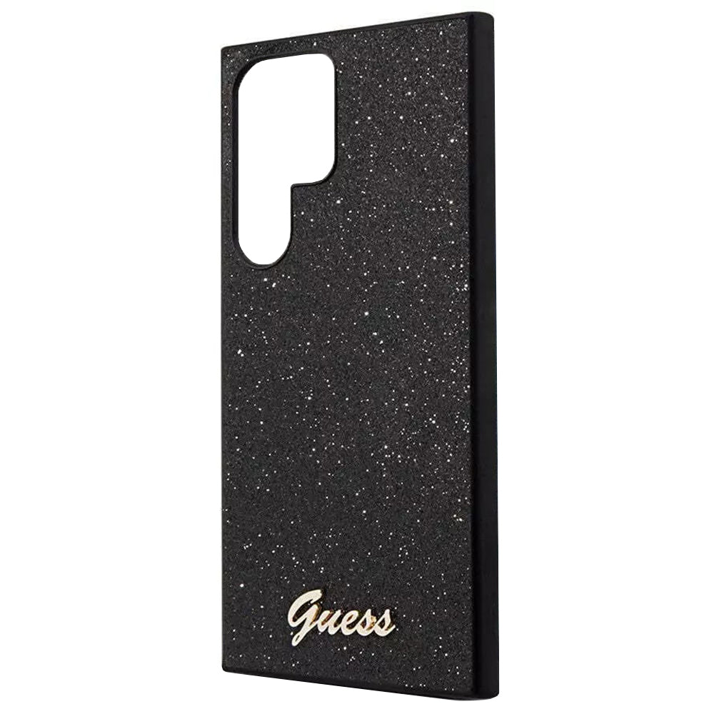Deksel for Samsung Galaxy S24 Ultra S928, Guess, Glitter Script, Svart