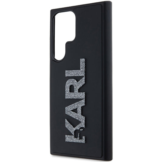 Deksel for Samsung Galaxy S24 Ultra S928, Karl Lagerfeld, 3D Rubber Glitter Logo, Svart
