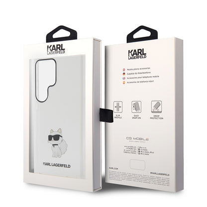 Deksel for Samsung Galaxy S24 Ultra S928, Karl Lagerfeld, IML Luxury Choupette, Gjennomsiktig