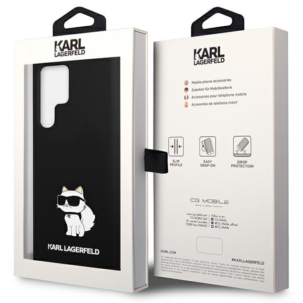Deksel for Samsung Galaxy S24 Ultra S928, Karl Lagerfeld, Silicone Choupette NFT, Svart