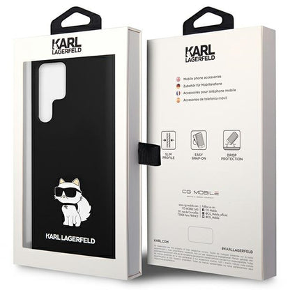 Deksel for Samsung Galaxy S24 Ultra S928, Karl Lagerfeld, Silicone Choupette NFT, Svart