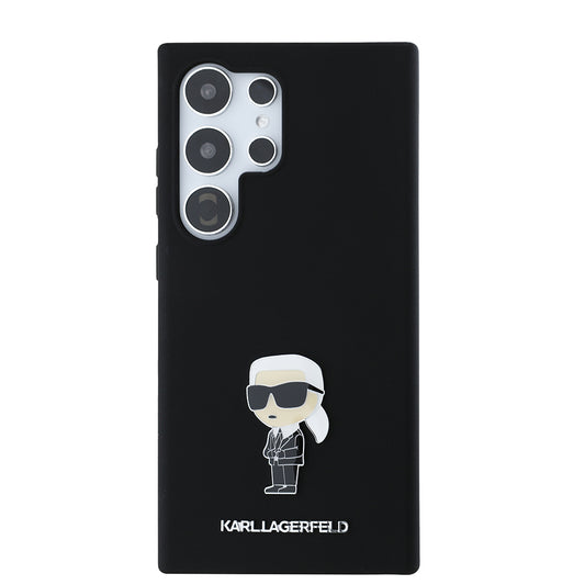 Deksel for Samsung Galaxy S24 Ultra S928, Karl Lagerfeld, Silicone Ikonik Karl, Svart