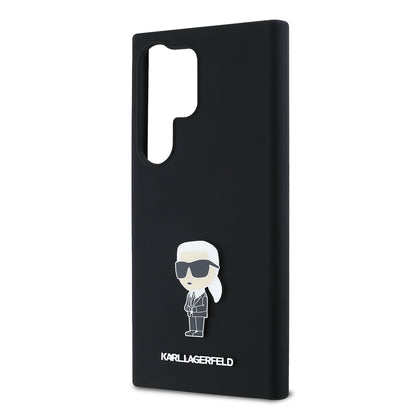 Deksel for Samsung Galaxy S24 Ultra S928, Karl Lagerfeld, Silicone Ikonik Karl, Svart