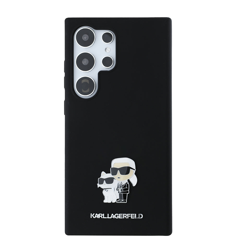 Deksel for Samsung Galaxy S24 Ultra S928, Karl Lagerfeld, Silicone Karl & Choupette, Svart