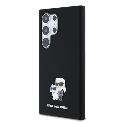 Deksel for Samsung Galaxy S24 Ultra S928, Karl Lagerfeld, Silicone Karl & Choupette, Svart