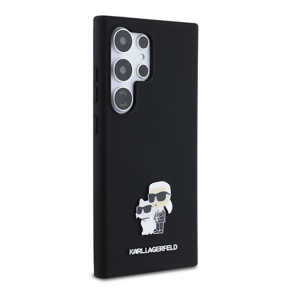 Deksel for Samsung Galaxy S24 Ultra S928, Karl Lagerfeld, Silicone Karl & Choupette, Svart
