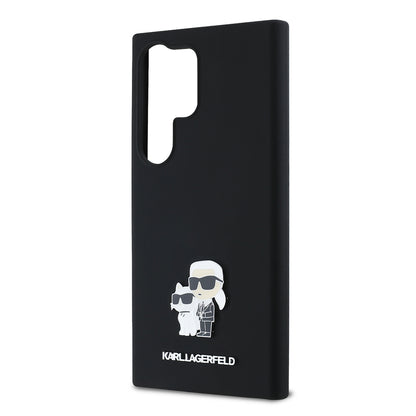 Deksel for Samsung Galaxy S24 Ultra S928, Karl Lagerfeld, Silicone Karl & Choupette, Svart