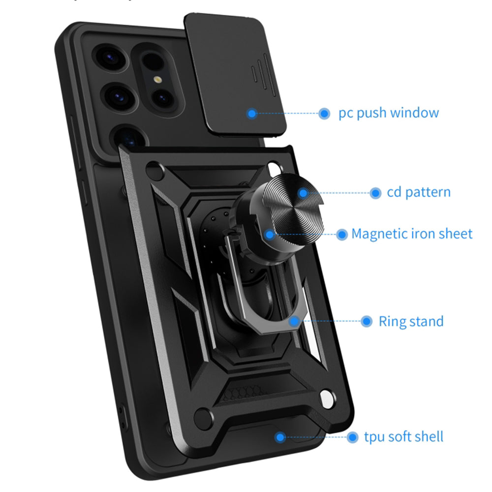 Deksel til Samsung Galaxy S24 Ultra S928, Techsuit, CamShield, Svart
