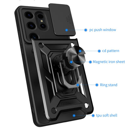 Deksel til Samsung Galaxy S24 Ultra S928, Techsuit, CamShield, Svart
