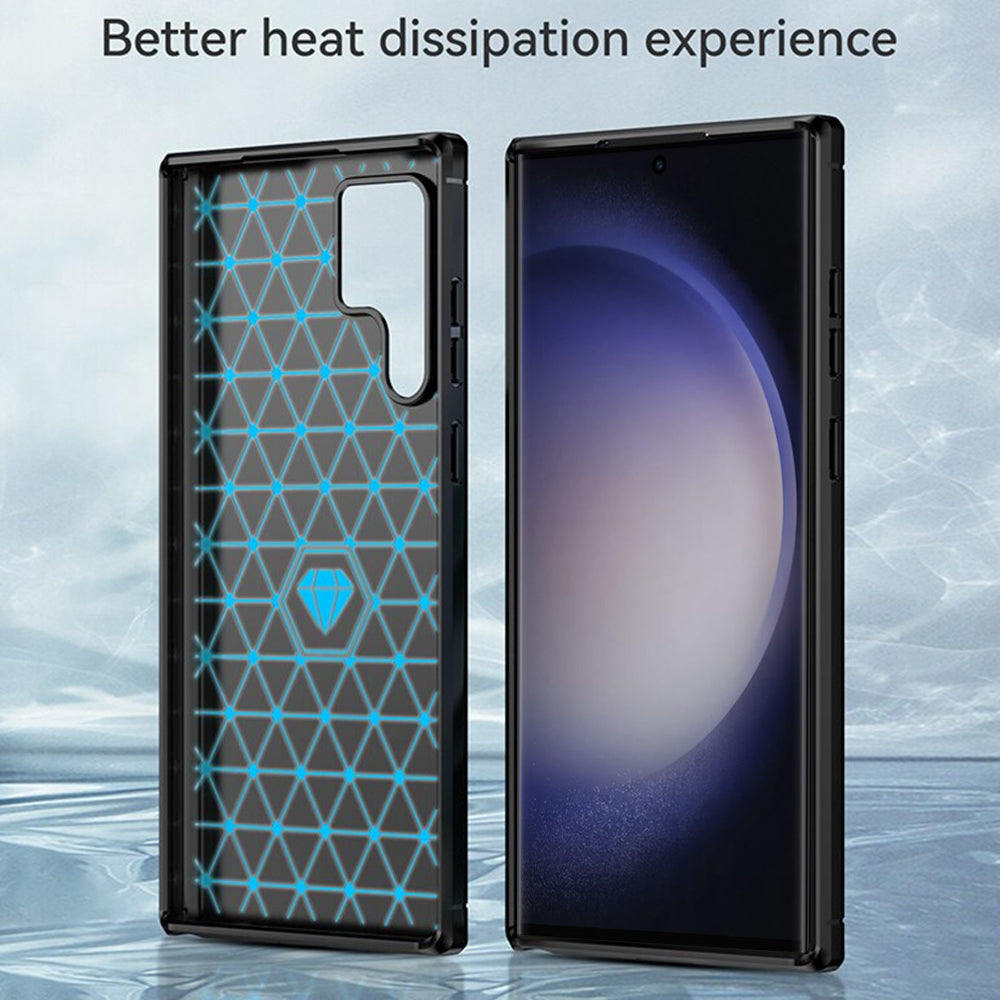 Deksel til Samsung Galaxy S24 Ultra S928, Techsuit, Karbon, Svart