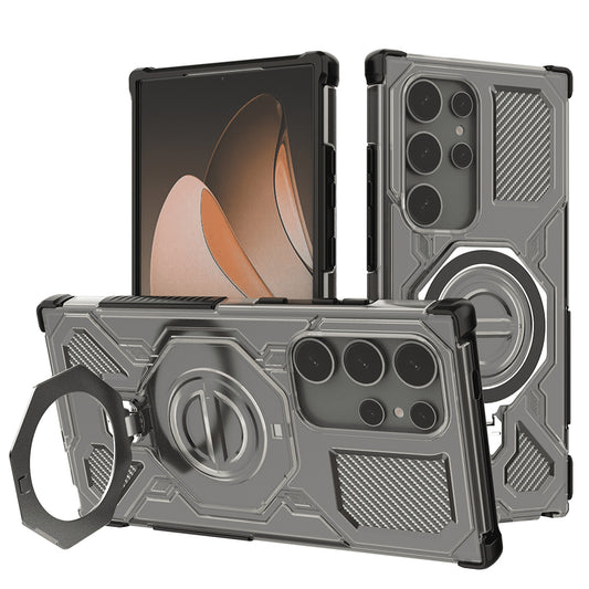 Deksel til Samsung Galaxy S24 Ultra S928, Techsuit, Carbon Shield Pro, røykfarget