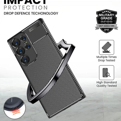 Deksel til Samsung Galaxy S24 Ultra S928, Techsuit, CarbonFiber, Svart