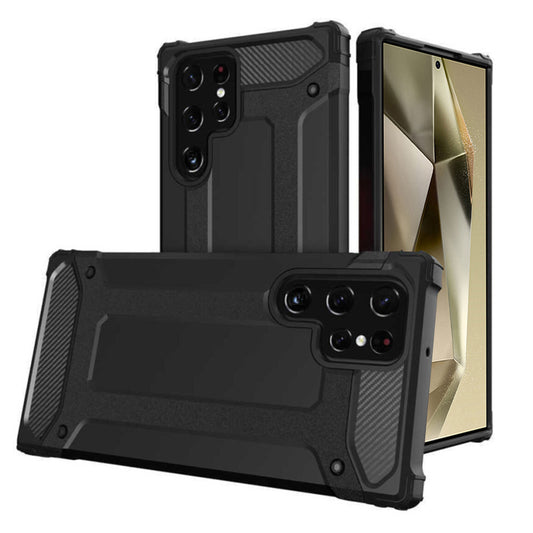 Deksel for Samsung Galaxy S24 Ultra S928, Techsuit, Hybrid Armor, Svart