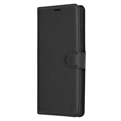 Deksel for Samsung Galaxy S24 Ultra S928, Techsuit, Leather Folio, Svart